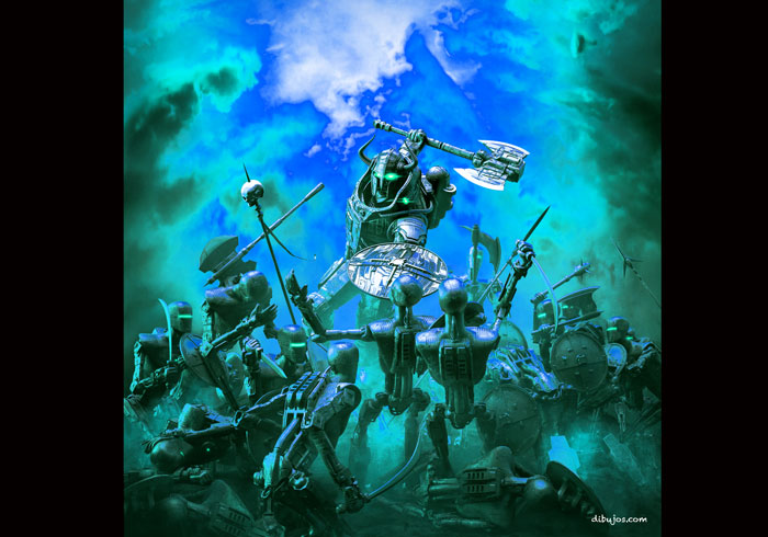 dibujo de Robots Invasores