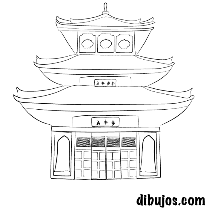 dibujos.com - Edificio Japonés Clásico